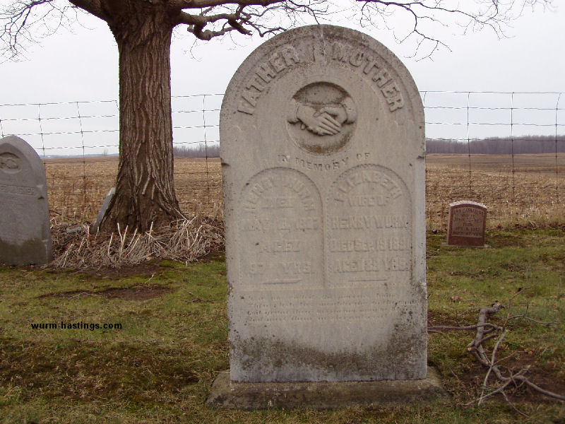 Headstone of Henry Wurm Sr. and Elizabeth Lein