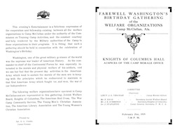 Farewell Washington's Birthday Gathering of the Welfare Organizations, Camp McClellan, Alabama - February 21, 1919 