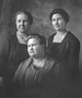 Bartling sisters: Millie (Frye)(r), Freda (Boehne) and Minnie (Anderegg), Lockwood, Missouri, about 1929, perhaps for parents 50th anniversary