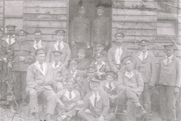 William Ploethner is pictured front left with arm in a sling.