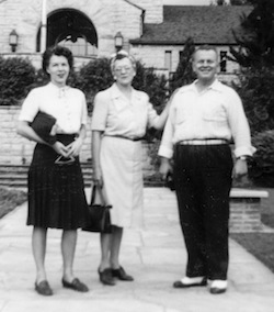 Maryjane Frye, Anna Wurm, Albert Frye Jr; on vacation, circa 1946 or 1947